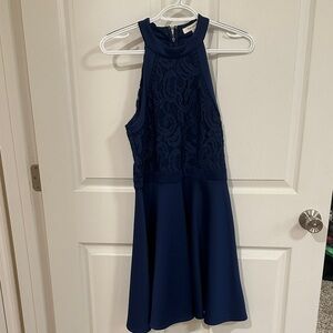 NWT Francesca’s Navy blue lace dress